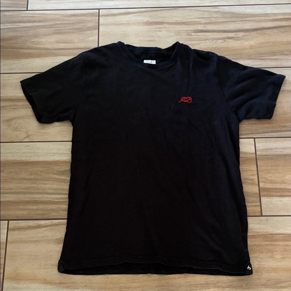 rag & bone heathered Black Tee with Red Accent